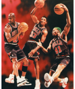 Michael Jordan Scottie Pippen Dennis Rodman 8x10 photo Chicago Bulls  - £8.00 GBP