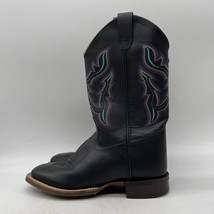 Shyanne BBSC1896 Girls Black Leather Pull On Western Boots Size 7 D - $49.49