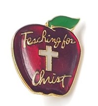 VTG Teaching For God Cross Apple Enamel Lapel Pin Christian Religious CTA Taiwan - £7.70 GBP