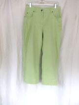 Christopher &amp; Banks pants cropped Capri Size 6 lime green jean style stretch - £11.57 GBP