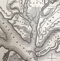 Civil War Map Fort Royal And Beaufort 1862 Victorian Military DWY3 - $733.34 MXN