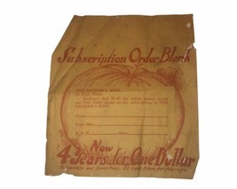 The Farmer’s Wife Subscription Order Blank Vintage 1920’s Rare - $17.12