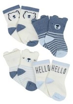 Gerber Boy&#39;s 4-Pack Organic Cotton Wiggle-Proof Socks, Pack of 4, Newborn - £7.43 GBP