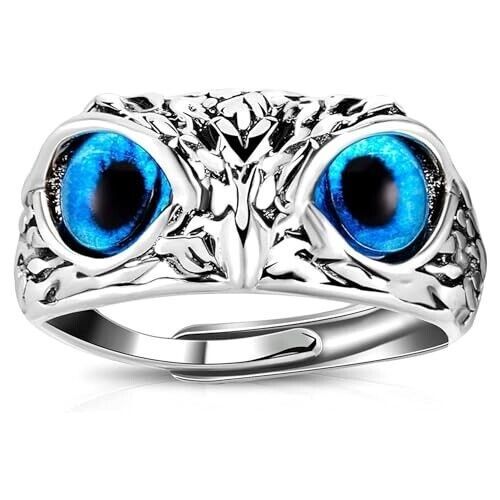 蓝眼保护 Indian Alloy Rin with Stainless Steel Round Ring Adjustable - $0.99