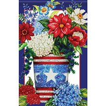 Patriotic Flowers House Flags- 2 Sided Message, 28&quot; x 40 - £23.78 GBP