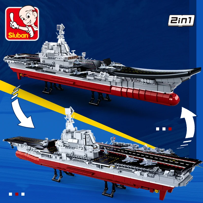 Sluban Building Block Toys Type 002 Carrier Vessels 1636PCS Model Bricks B0698 - £135.32 GBP