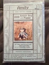 Vintage 1983 AMISH BOY AND PUPPY #005 pattern by Amity Publications  Cut - £6.71 GBP