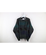 Vtg 90s Coogi Style Womens L Ed Bassmaster Abstract Boxy Oversized Knit ... - $81.13 CAD