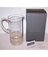 EXQUISITE MICHAEL WAINWRIGHT GLASS LLE DE RE GOLD 9&quot; PITCHER NEW IN BOX - $121.84 CAD