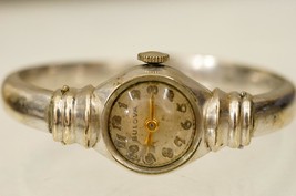 Vintage Estate Jewelry BULOVA Ladies Mechanical Cuff Watch 1/10 10KT Gold Fill - £27.09 GBP
