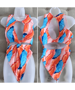 NEW SHEIN One Piece Swimsuit Orange Blue Abstract Pattern 4XL - €11,12 EUR