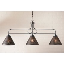 Franklin Large Island Light with punched Chisel in Kettle Black Tin image 2