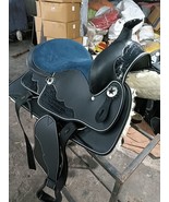 Black Synthetic Western Horse Saddle Suede Seat with Tack Set And Free S... - $330.10
