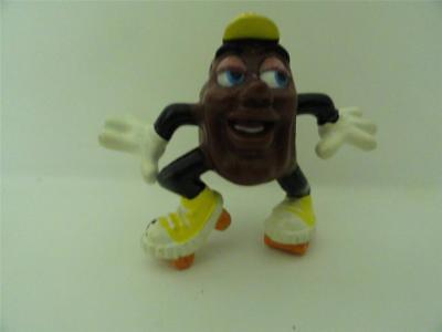 Vtg 1988 PVC California Raisin Roller Skating Action Figure Applause 1980's Toy - $12.30