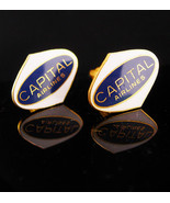 Rare Capital Airlines enamel cufflinks - vintage aviation pilot gift - a... - £232.05 GBP