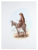 &quot;Girl On The Donkey&quot; By William Weintraub Hand-Colored LE Lithograph 19&quot;... - $125.78