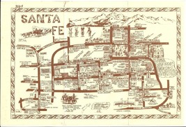 Vintage 1976 Santa Fe New Mexico Map and Merchant Directory Brochure 17 ... - £15.58 GBP