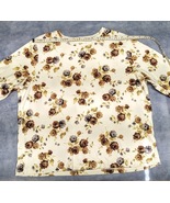 White Stag Brown Silver Roses Covered Floral Print Women&#39;s Fancy T-Shirt... - £11.79 GBP