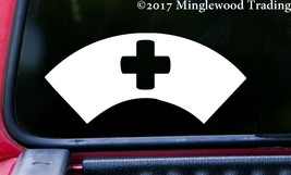 NURSE CAP Vinyl Sticker - Nursing Hat Banner Cross RN Uniform - Die Cut Decal - £3.94 GBP+