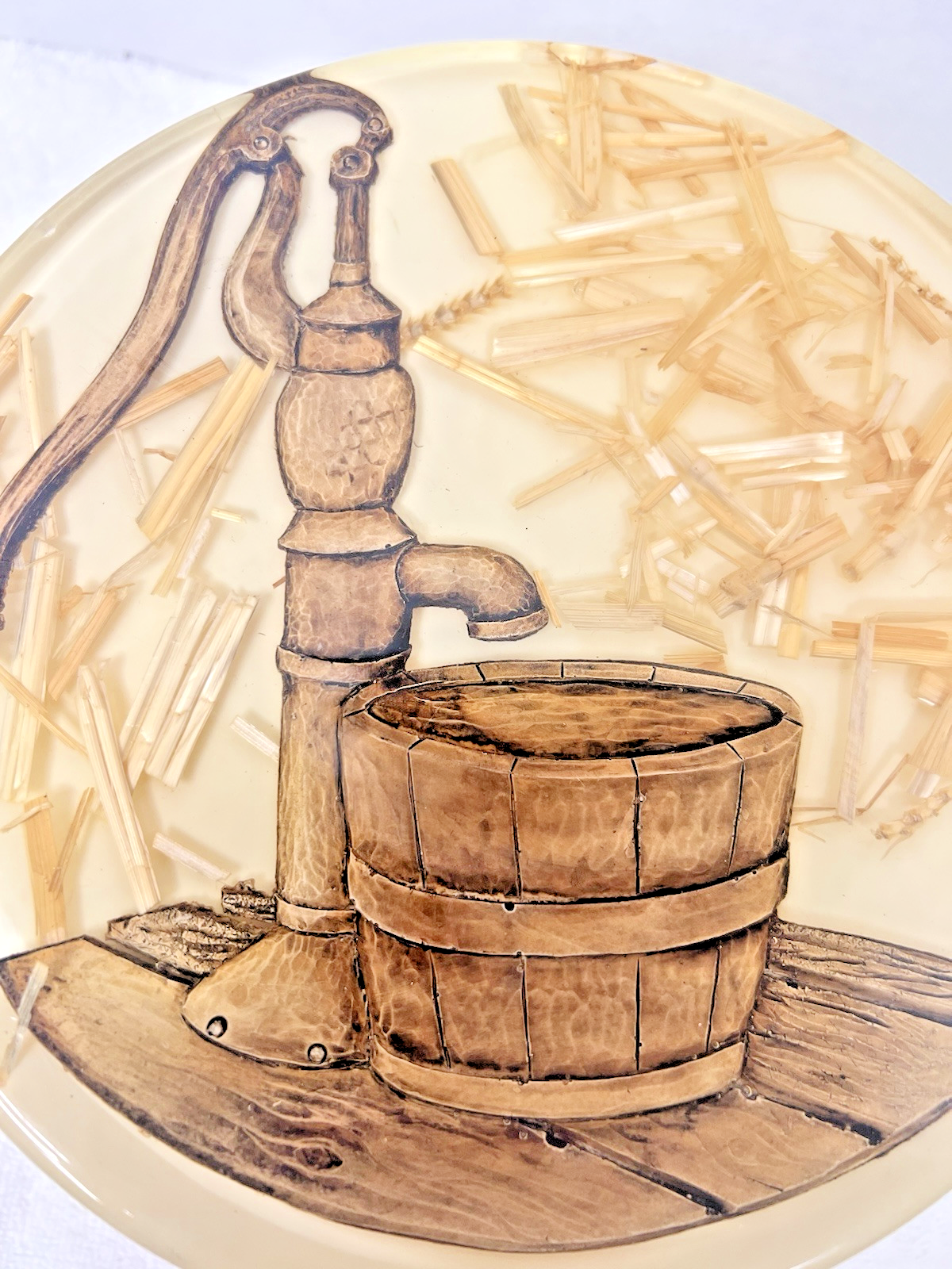 Vintage Lucite Water Pump Kitchen Table Trivet Colorflo Riverside Cal 7 3/4" Item image 2
