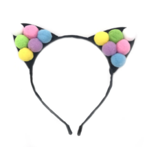 Women Girl Cute Pom Hair Band Handmade Kids Cat Ear Headband Halloween Multi WGP - £3.96 GBP