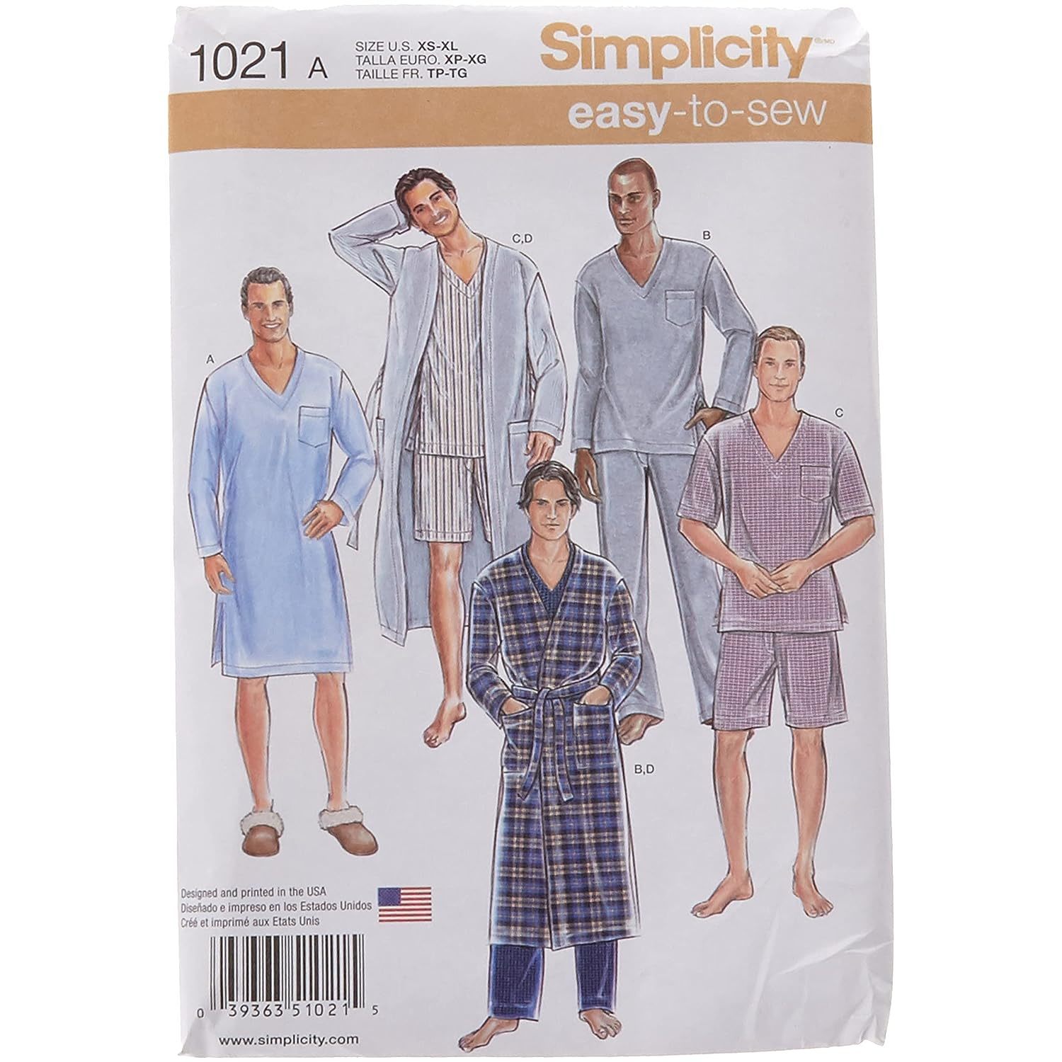 Simplicity Easy to Sew Classic Men's Robe and Pajama Sewing Patterns, Sizes XS-X - £15.00 GBP