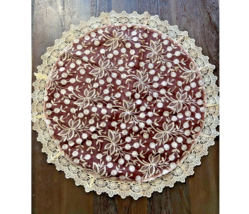 Lace Victorian Style Round Tablecloth Organza Holiday - $24.75