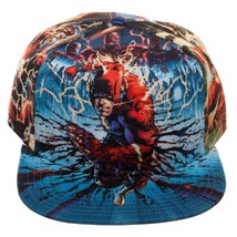 Dc Comics The Flash Sublimated All Over Print Snapback Hat Cap Logo Adjustable - £9.69 GBP