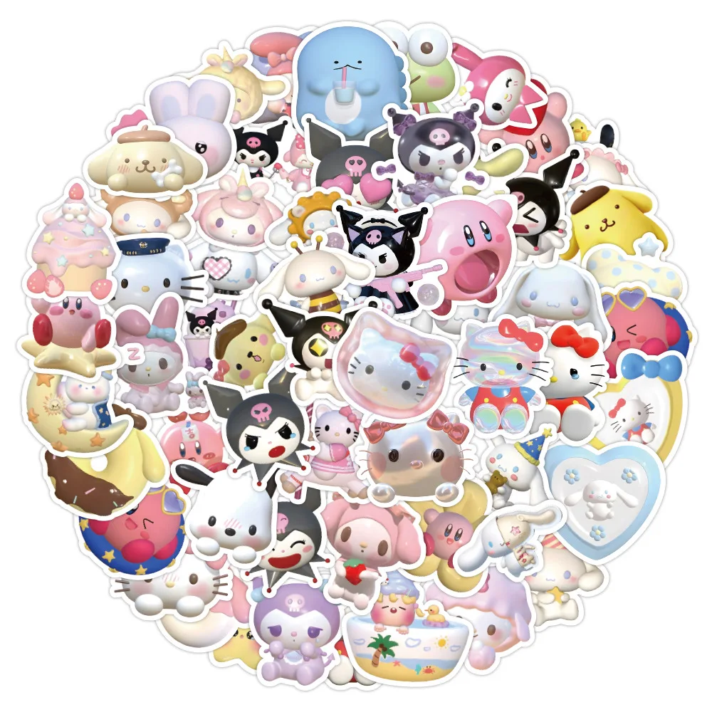 Sanrio   Kuromi Kirby 3D Stickers For Car Laptop Phone Frie Scrapbook Decal Wate - £63.41 GBP