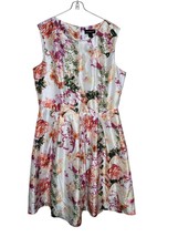 Liz Claiborne Womens Sundress Boho Floral Print Satin Fit &amp; Flare Sleeve... - $20.15