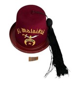 Vintage Al Malaikah Shriners Lou Walt Genuine Leather Fez Hat w/Hard Cas... - $1,780.22 MXN