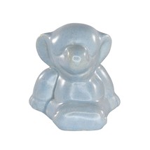 California Pottery Elephant Blue Figurine Eyes Closed Sitting Haldeman C... - $34.99