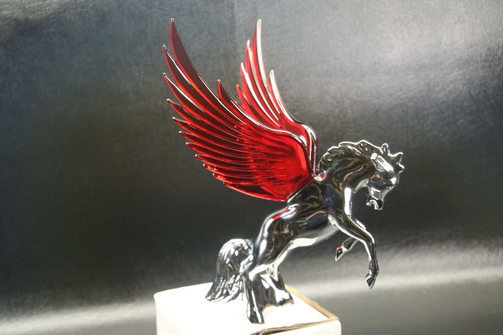 Flying Swan Hood Ornament With Purple LED Lights - 40s 50s Style Custom Hot Rod Truck Rat Rod - Clear Wings Illuminated