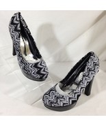 Shoes of Soul Women&#39;s Platform Stiletto Pumps  Heels Fabric Black Sz 8 - $17.76 CAD