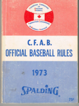 Canadian Federation of Amateur Basebal, Official Baseball Rules 1973, Book - £10.12 GBP