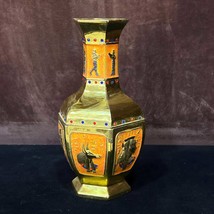 Egyptian handmade bronze Vase, Ancient Egyptian Incense with King Tut, Queen Nef - $119.00