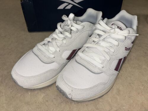 Reebok Men GL1000 White/Burgundy/Grey GY1871 Size 6.5 - $30.10
