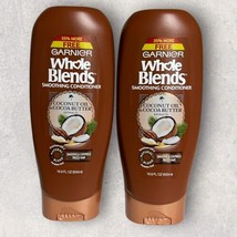 2 x Garnier Whole Blends Coconut Oil Cocoa Butter Smoothing Conditioner 16.9 Oz - £39.56 GBP