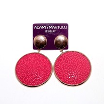 Adami &amp; Martucci Pink Stingray Circle Rose Gold Plated Earrings-RRP $320 - £119.43 GBP