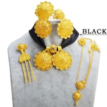 Anniyo Ethiopian Jewelry sets Necklaces Earrings Ring Bracelets Hairpins Head Ch - £34.70 GBP