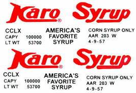 American Flyer Trains Karo Syrup Adhesive Sticker Set S Gauge Tank Car Parts - $14.59