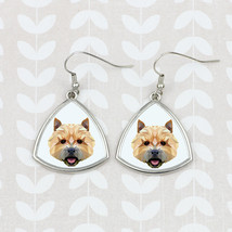 Earrings with a Norwich Terrier dog. A new collection with the geometric  dog - £9.87 GBP