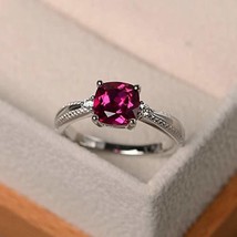 Arenaworld 925 Sterling Silver 3.50 Carat Ruby Stone Octagon Shape Antique Handm - £45.09 GBP