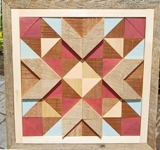 Wood Block Wall Art/Wood Quilt Square/Wall Decor Barnwood Quilt/Country Decor - $60.00