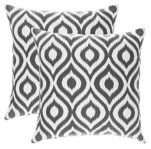 TreeWool (Pack of 2) Decorative Throw Pillow Covers Ikat Ogee Accent in 100% Cot - £15.02 GBP