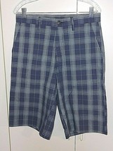 DICKIES MEN&#39;S BLUE PLAID COTTON/POLY/SPANDEX SHORTS-30-NWT-GREAT-13&quot; INSEAM - $8.99