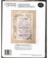 Candamar Designs Counted Cross Stitch Kit 50773 Wedding Announcement New - £9.70 GBP