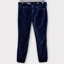 J. CREW Navy Toothpick Velvet Polka Dot Ankle Jeans Pants Size 28 - $24.19