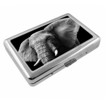 Elephant Art D23 Silver Metal Cigarette Case RFID Protection Wallet - $16.78