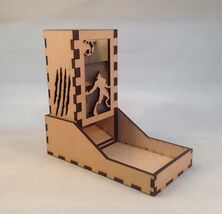 Werewolf Dice Tower and Tray Clear Acrylic Window COMPACT DESIGN Laser C... - $29.69